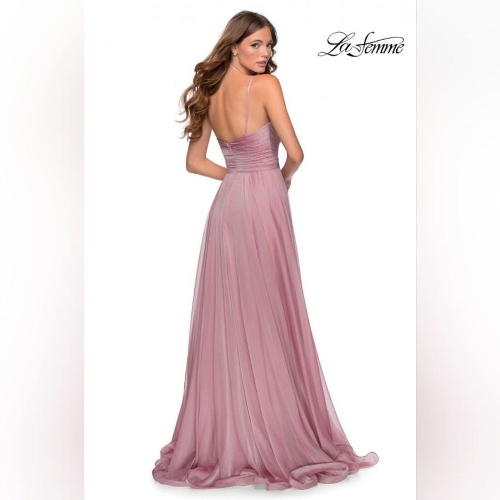 La Femme Chiffon Ball Gown - Colour Mauve